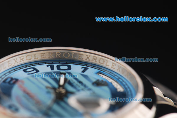 Rolex Day-Date II Oyster Perpetual Automatic Movement Full Steel with Blue Dial and Arabic Numeral Markers - Click Image to Close
